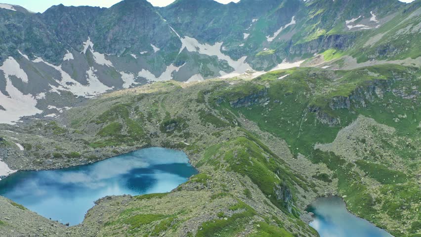 Beautiful summer mountain lake. Nature landscape scene. 