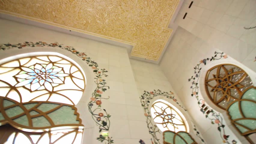 Interior Of The Beautiful Sheikh Zayed Grand Mosque In Abu Dhabi, United Arab Emirates