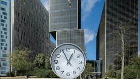 stop motion of a clock with time passing during 1 hour in city skyline - Powered by Shutterstock - Get 15% off with code: PIKWIZARD15