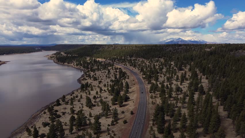Lake Mary Upper and Lower Lakes, Flagstaff Arizona, America, USA.
