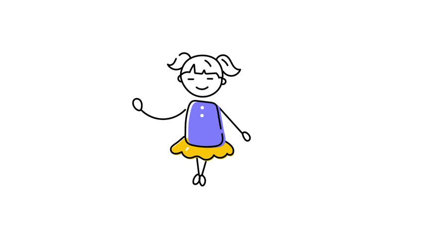Check out doodle animated icon of ballet dancing girl 