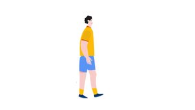 young man warming up sport  2d animation