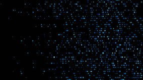 Sparkling blue dots on black background. Seamless looping abstract tech motion design. Video animation Ultra HD 4K 3840x2160