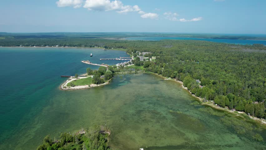 Drone shot of shoreline near bailey