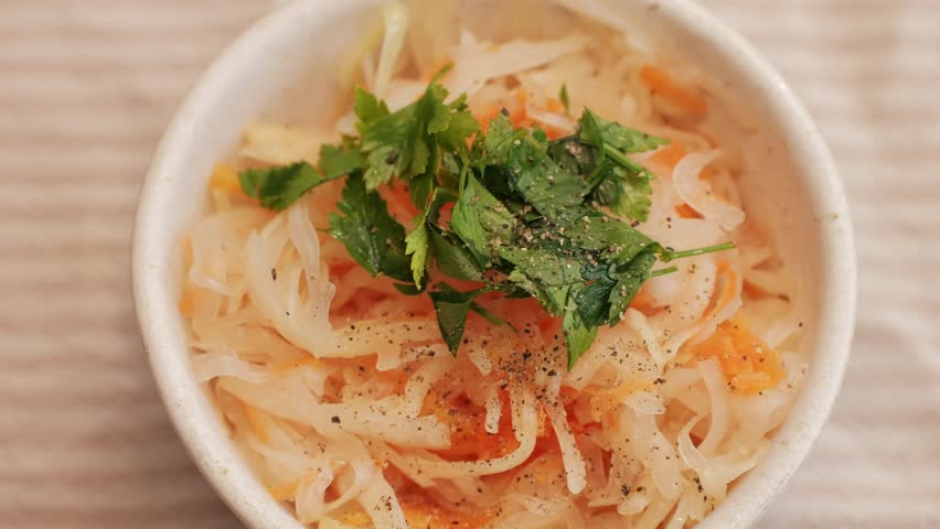 Sauerkraut fermented cabbage variety preserving jars. Homemade Sauerkraut with Carrot and Salad Cabbage with Beetroot on a wooden table. Fermented food. 