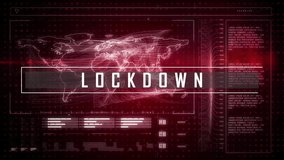Animation of data processing and world map over lockdown text. Global business and digital interface concept digitally generated video. - Powered by Shutterstock - Get 15% off with code: PIKWIZARD15