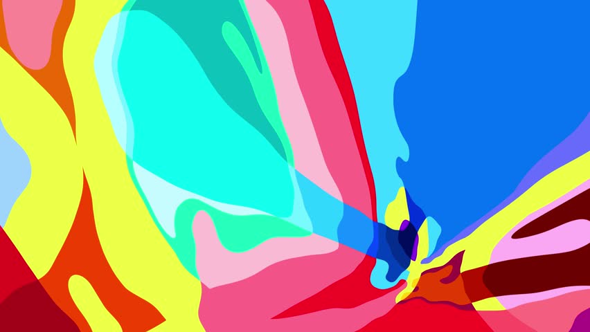 Colorful Fluid Psychedelic Trippy Motion Graphic Video Animation Background for Summer Music