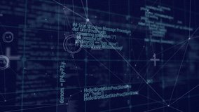 Animation of data processing and network of connections on black background. Global technology, computing, connections and digital interface concept digitally generated video. - Powered by Shutterstock - Get 15% off with code: PIKWIZARD15