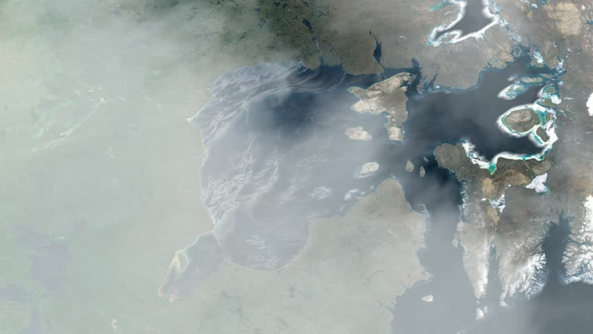 Hudson Bay Map - Clouds Effect.