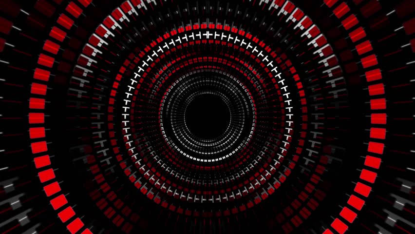 Abstract motion background - rotating and pulsating rings of graphic elements Royalty-Free Stock Footage #3456483821