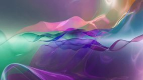Abstract 3D background with animation of colorful bright waves. Wavy animation of transparent silk fabric with reflection. Modern design for presentations, advertising, social networks - Powered by Shutterstock - Get 15% off with code: PIKWIZARD15