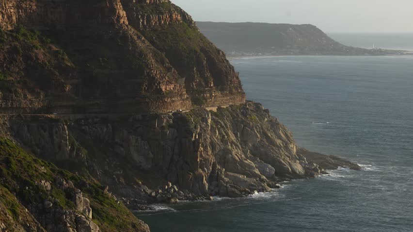 Sunset Scenery At Chapman's Peak Drive In Cape Town, South Africa - Wide Shot Royalty-Free Stock Footage #3456615267