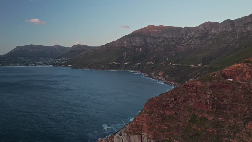 Chapman's Peak Drive And Scenic Seascape In Cape Town, South Africa - Drone Shot Royalty-Free Stock Footage #3456615409
