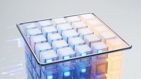 Digital Data Flow turns Neon Blue Cubes into Orange. The concept of Blockchain Connection, Data Network, Cryptocurrency, Metaverse, Neural Network, AI, Deep Machine Learning, Data analyzing - Powered by Shutterstock - Get 15% off with code: PIKWIZARD15