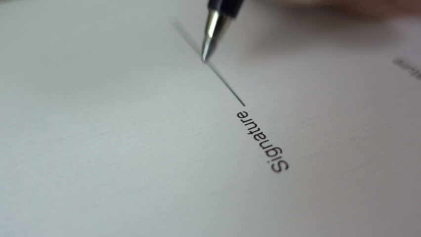 Businessman signing business contract agreement, close up of male hand with pen writing signature Royalty-Free Stock Footage #34566682