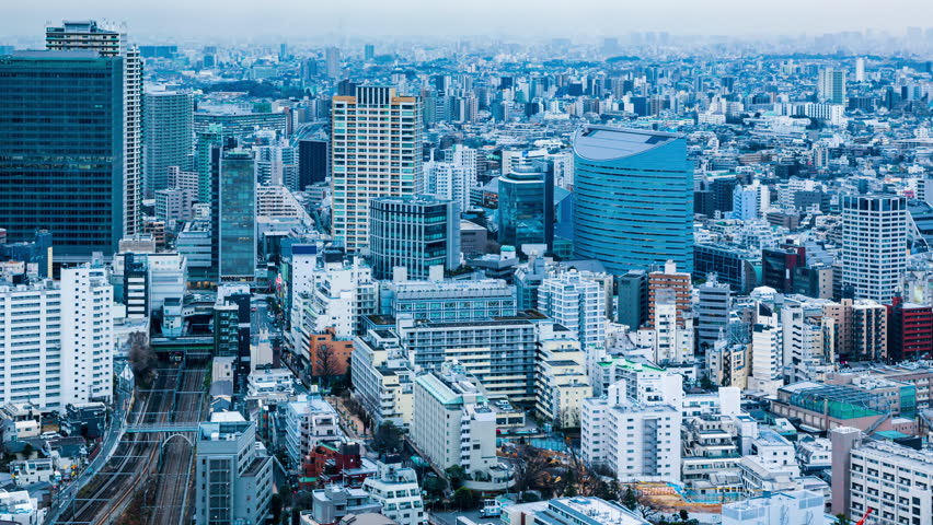 Time-lapse movie of urban cityscape. Tokyo, Japan