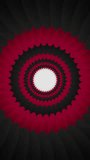 Vertical video black and red cartoon circle frame loop animation background