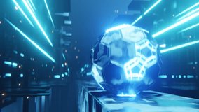 4K Animation Loop for Celebrate Football Champion with Football rotated on an abstract  futuristic tunnel - Powered by Shutterstock - Get 15% off with code: PIKWIZARD15