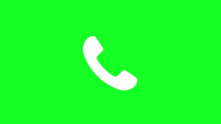 Incoming telephone call icon Animation on green screen chroma key and white background. Phone ring sign in 4K footage. Handset icon animation. Royalty-Free Stock Footage #3456978569