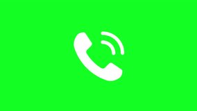 Incoming telephone call icon Animation on green screen chroma key and white background. Phone ring sign in 4K footage. Handset icon animation. - Powered by Shutterstock - Get 15% off with code: PIKWIZARD15