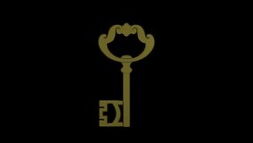 rotating gold key | keys 3d mov transparent 4K - Powered by Shutterstock - Get 15% off with code: PIKWIZARD15