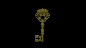 rotating gold key | keys 3d mov transparent 4K - Powered by Shutterstock - Get 15% off with code: PIKWIZARD15