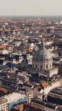 Aerial view of Copenhagen. Vertical video