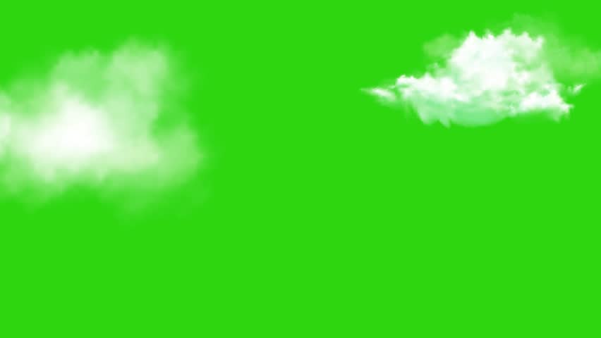 Moving clouds motion graphic effects on green screen background.  Moving white clouds with 4K resolution. Can use to change the background color, cartoon scenes, landscape videos. 