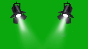 Stage lights top Resolution effects green screen 4k, 3D Animation, Ultra High Definition, 4k video Premium Quality