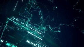 camera rotation in hologram globe projection with programming walls. Coding software language on transparent screens. Modern animation - Powered by Shutterstock - Get 15% off with code: PIKWIZARD15