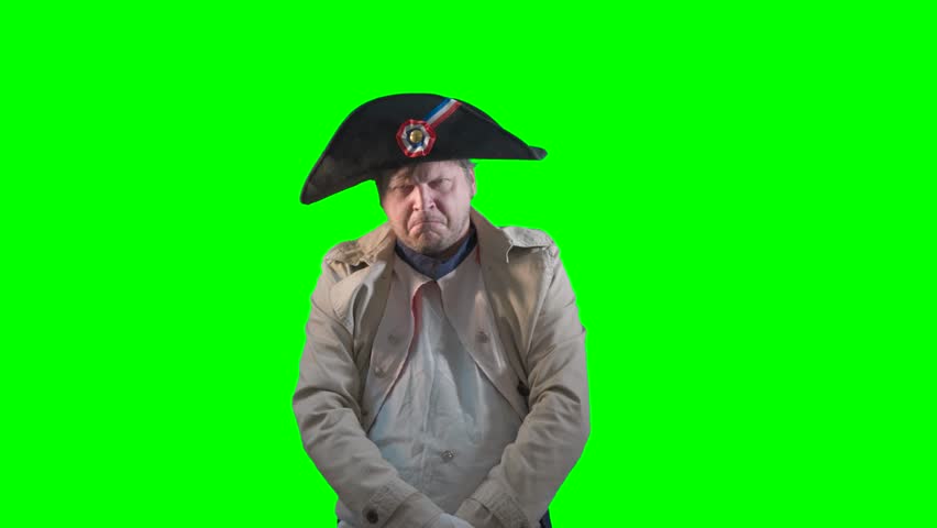 Napoleon Bonaparte, military leader of the 18th century on green
