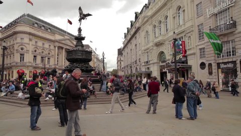 LONDON - OCTOBER 7, 2011: People on Piccadilly Circus in the afternoon
