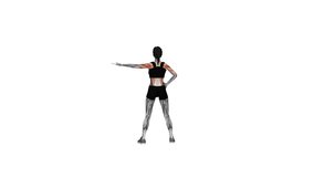 female arm tuck side bend fitness exercise workout