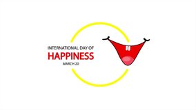 Happiness day banner, art video illustration.