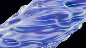 Absatract 3d liquid fluid aqua water wet splashing oild motion flow weird swirl shape seamless loop animation 4K 30 fps background wallpaper vibrant blue colours