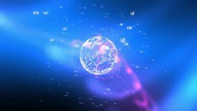 Animation of data processing and globe over purple trails. Global business and digital interface concept digitally generated video. - Powered by Shutterstock - Get 15% off with code: PIKWIZARD15