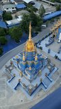 Vertical video. Blue Temple in Chiang Rai, Thailand.