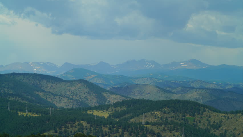 Evergreen Golden Genesse Colorado Buffalo reserve outlook scenic landscape time lapse Indian Peaks Rocky Mountain National Park summer sunshine spring Mount Evans bluesky clouds movement