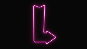 Animated Neon Light Element with simple Arrow Direction Icon that turns