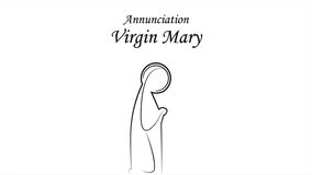 Mary virgin annunciation Western Christians, art video illustration.