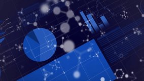 Animation of diagrams and data processing over molecules. Global business and digital interface concept digitally generated video. - Powered by Shutterstock - Get 15% off with code: PIKWIZARD15