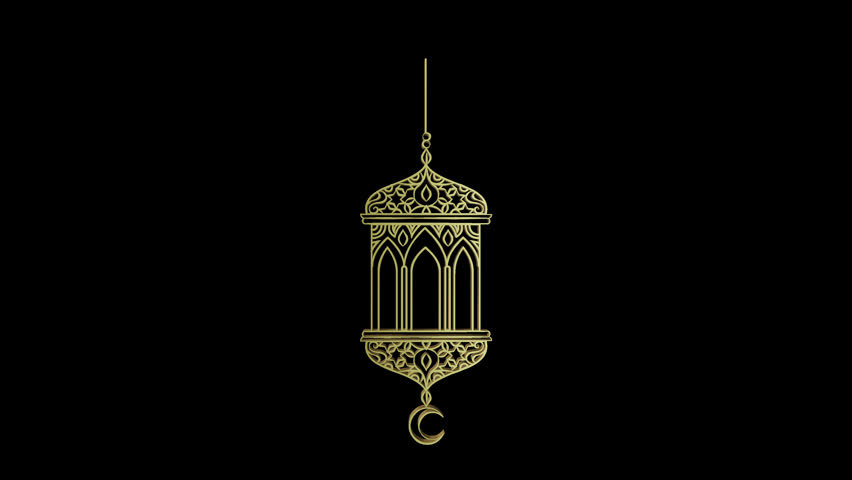 logo animation 3d spin loop islamic logo transparent mov file gold metallic 