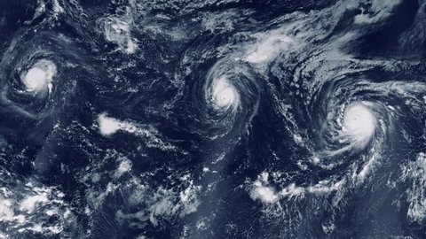 eye of a large typhoon. hurricane in the ocean. hurricane storm, tornado, satellite view