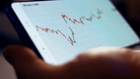 Bitcoin Cryptocurrency Price Graph on Mobile Phone, Market Insights , Gain market insights with a Bitcoin cryptocurrency price graph chart displayed on a mobile phone screen, providing valuable - Powered by Shutterstock - Get 15% off with code: PIKWIZARD15