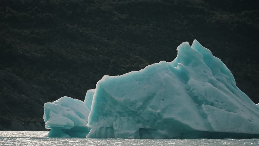 Iceberg On Argentino Lake, Patagonia, Argentina - Wide Shot Royalty-Free Stock Footage #3458045995