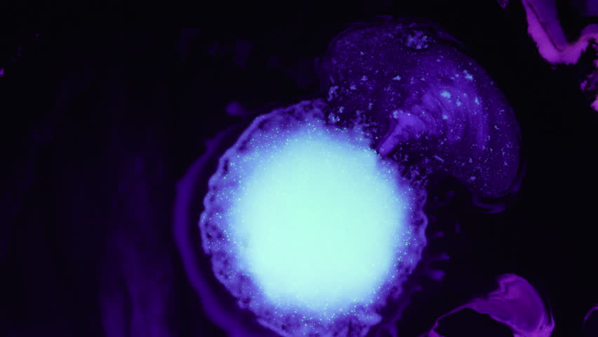 Oozing Purple Organic Abstract Art Fluid Effect. Non Materialistic Concept. Macro Shot, Zooming Out