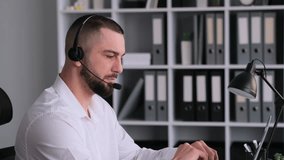 Call Center Operator Talking During Online Call