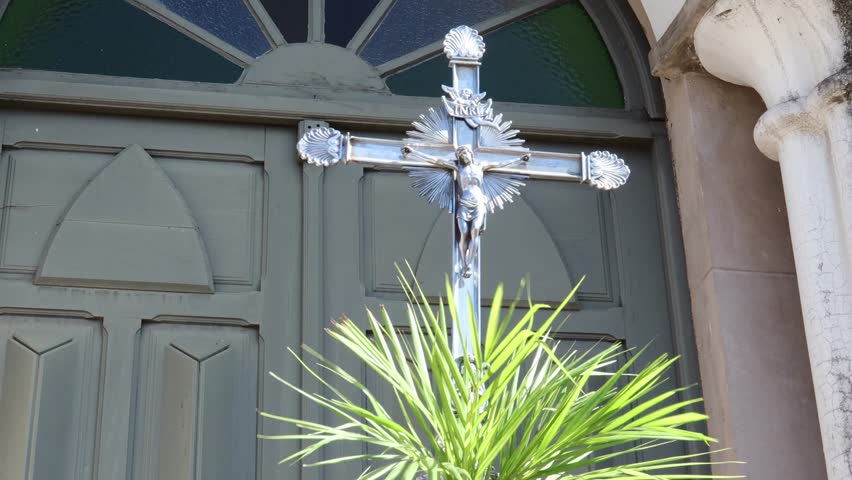 Holy Week. Traditional Catholic celebration Palm Sunday. Christian faith. Religious symbol Royalty-Free Stock Footage #3458071633