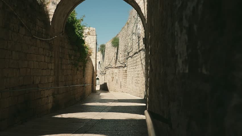 Ancient Jerusalem alley street in Israel