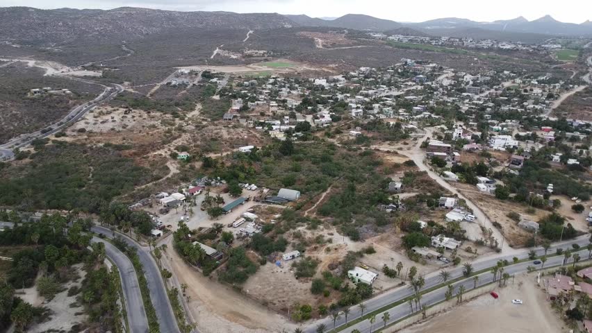San jose del cabo marina, baja california sur, with residential area and roads, aerial view